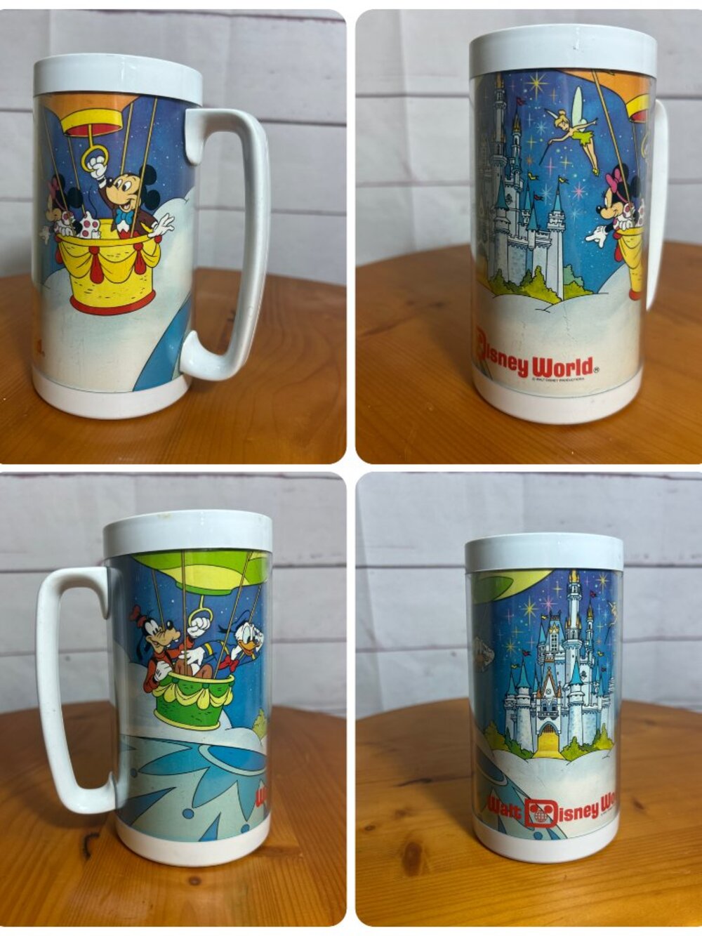Vintage Walt Disney World Thermo-Serv Plastic Insulated Coffee Mug Souvenir Cup